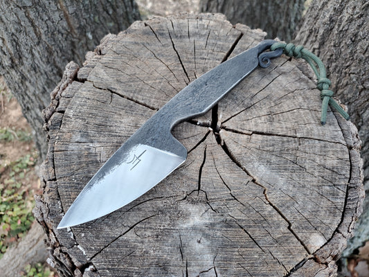 Hand Forged 5160 Knife with an Integral Style Handle