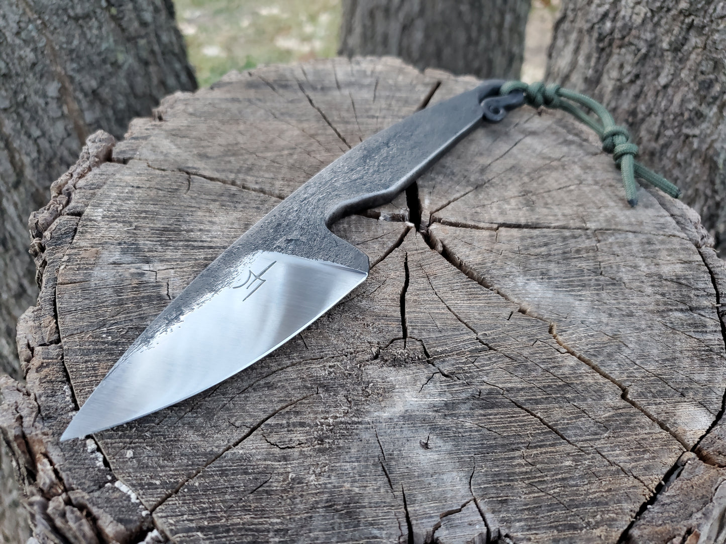 Hand Forged 5160 Knife with an Integral Style Handle