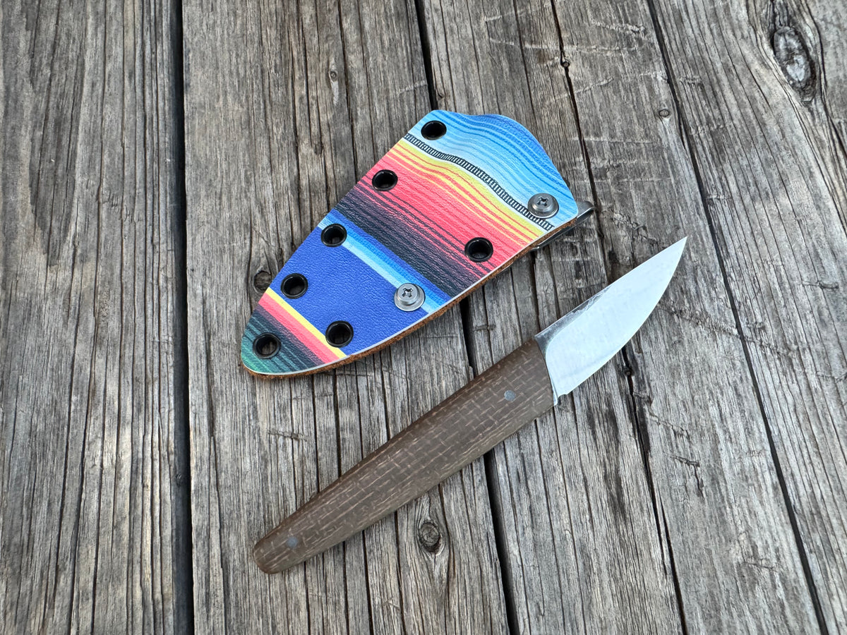 Farmers Market Blade with Brown Micarata Scales and Sheath