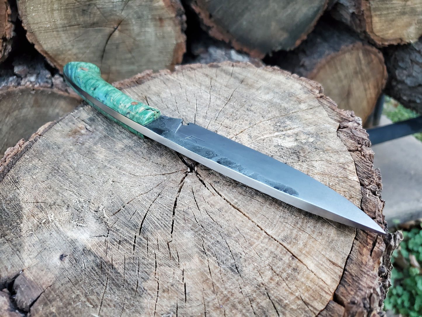 Forged 80CRV2 Camp Knife with Beautiful Stabilized Handle Scales!