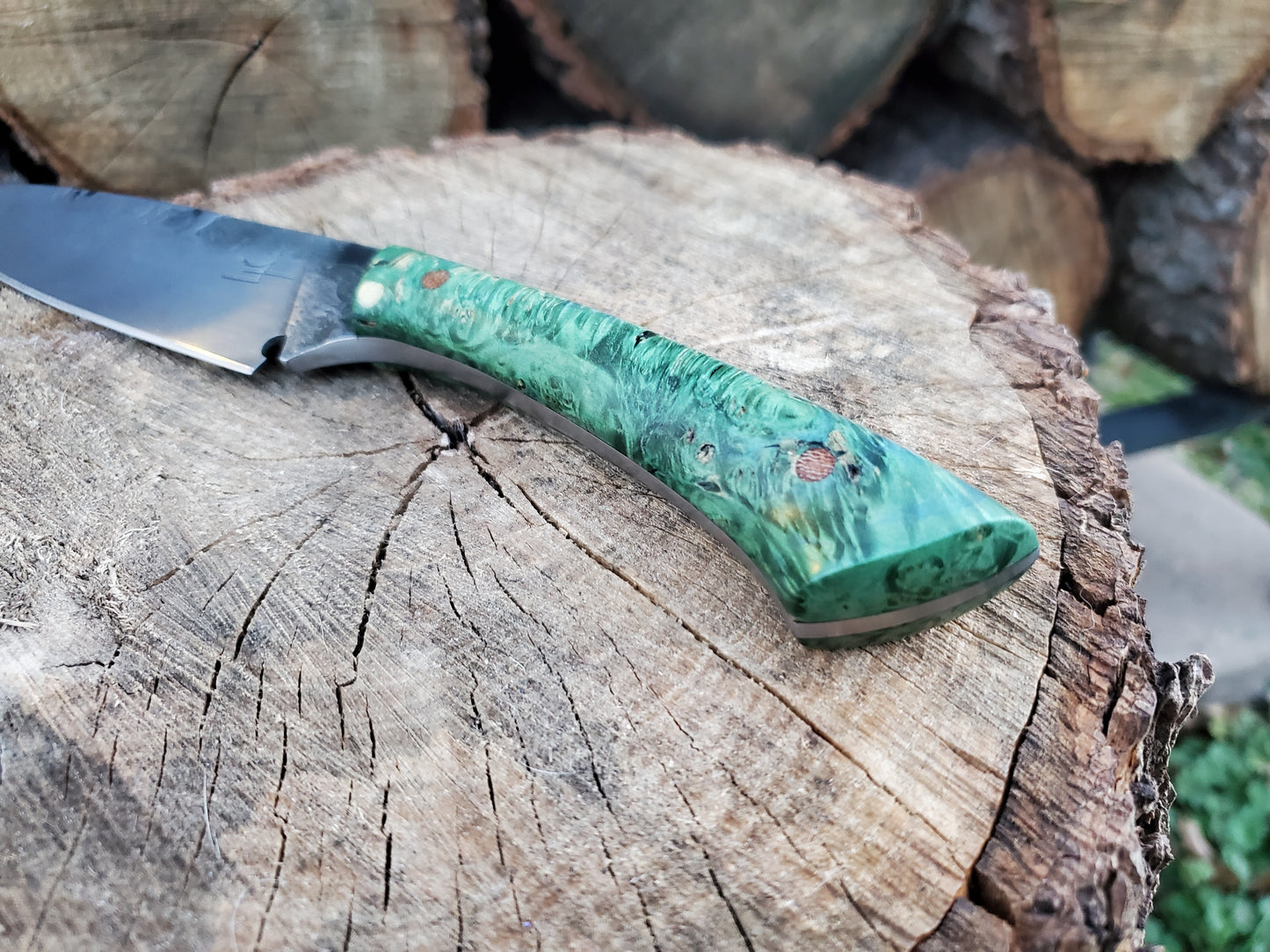 Forged 80CRV2 Camp Knife with Beautiful Stabilized Handle Scales!