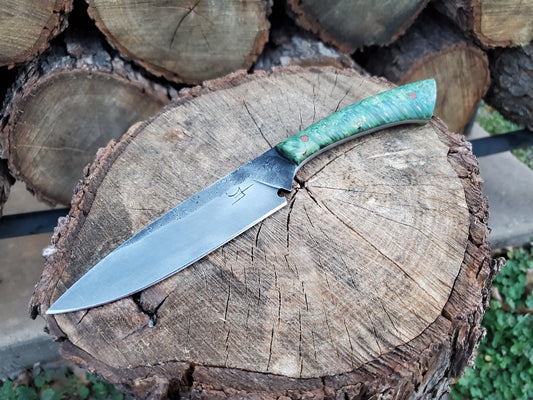 Forged 80CRV2 Camp Knife with Beautiful Stabilized Handle Scales!