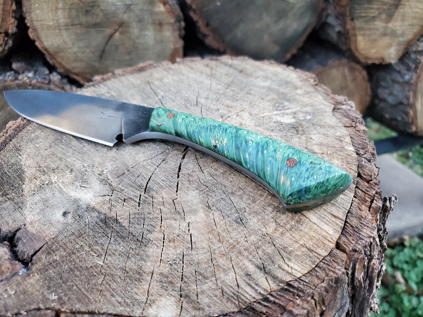 Forged 80CRV2 Camp Knife with Beautiful Stabilized Handle Scales!