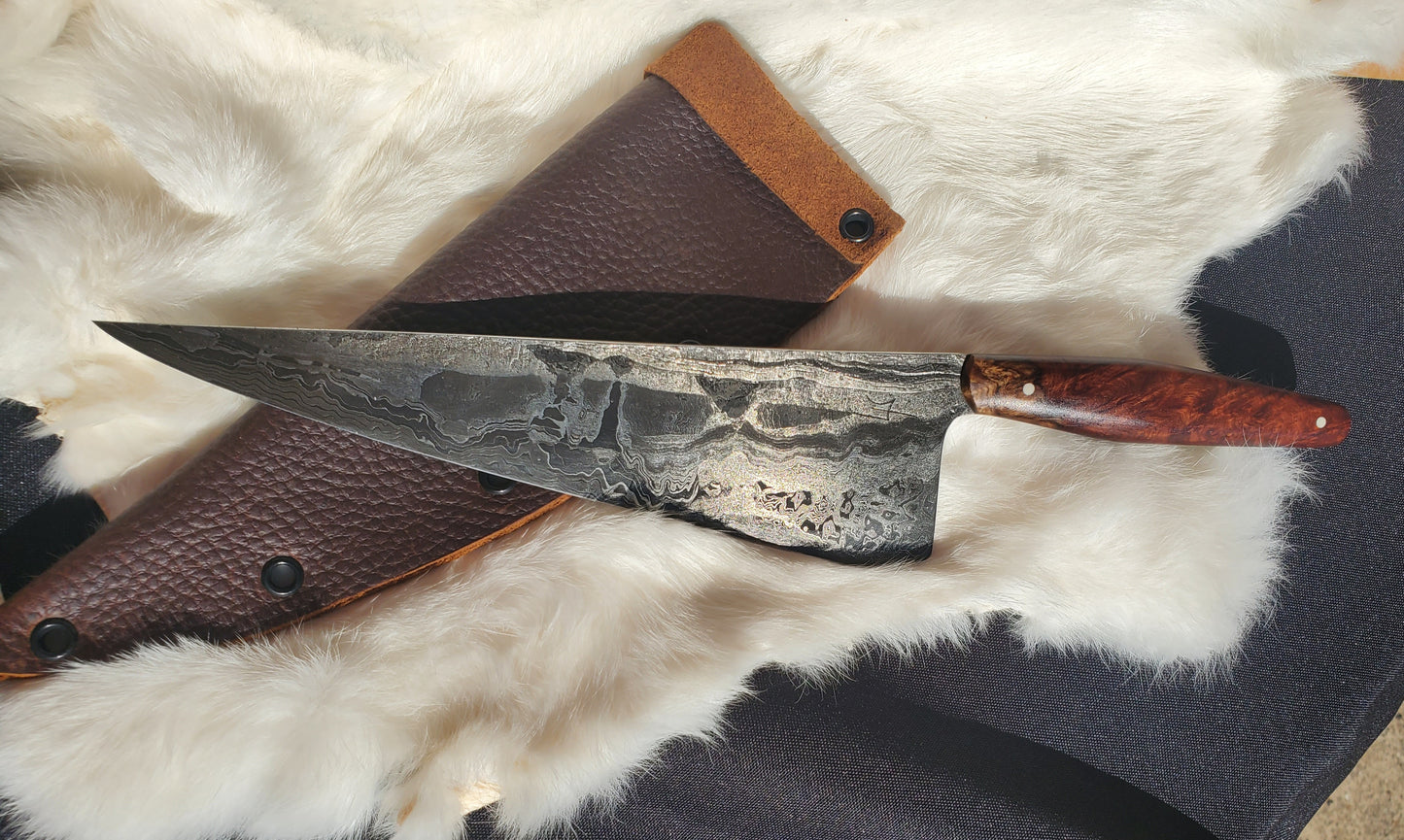 Fossil Damascus Chef Knife