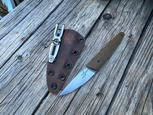 Farmers Market Blade in Brownish/Green Burlap Micarta