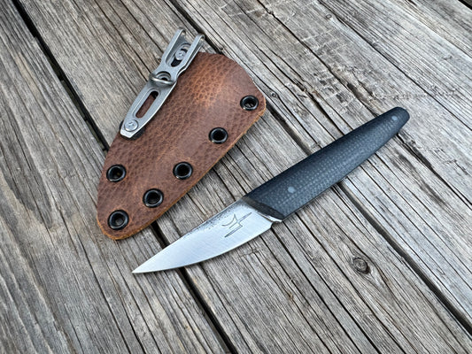 Farmers Market Blade with Black Micarta Scales and Sheath