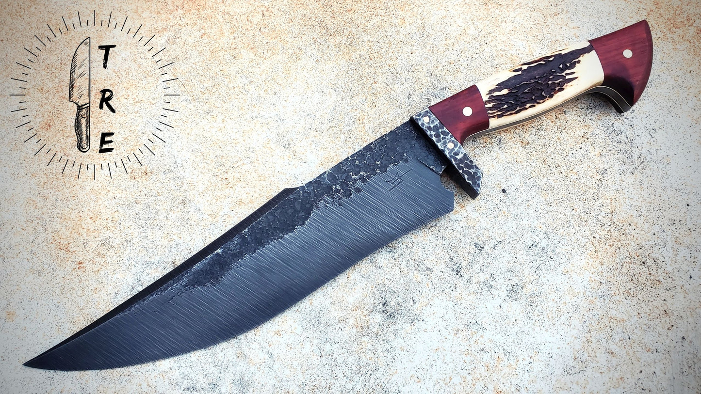 Hand Forged Huge 5160 Bowie w/ Amazing Handle